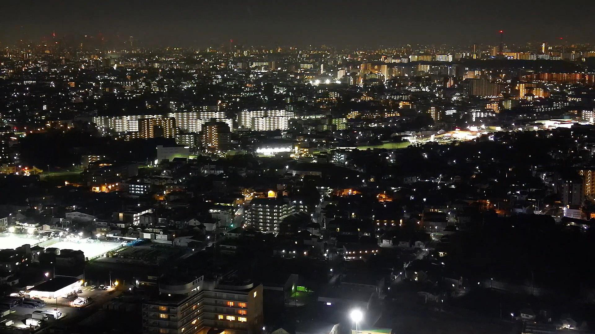 ドローン夜景映像 埼玉県和光市付近から”埼玉～東京方面”夜間空撮