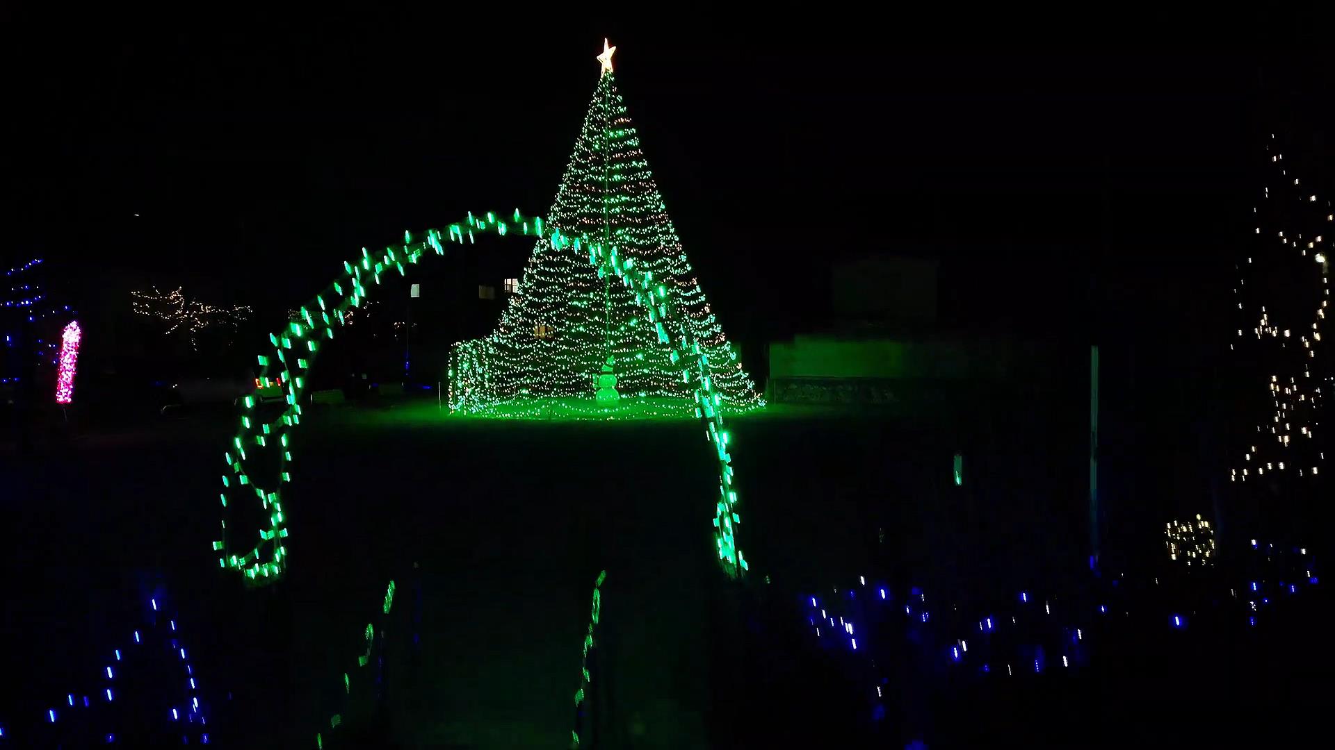 日の出町【大久野イルミネーション】クリスマス イルミネーション 夜間ドローン映像